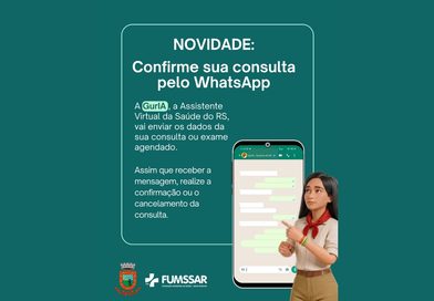 FUMSSAR orienta pacientes sobre confirmação de consultas especializadas pelo WhatsApp FUMSSAR orienta pacientes sobre confirmação de consultas especializadas pelo WhatsApp